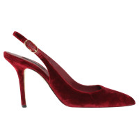 Dolce & Gabbana Velvet-pumps in red
