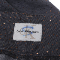 Calvin Klein Jupe en jean avec imprimé or