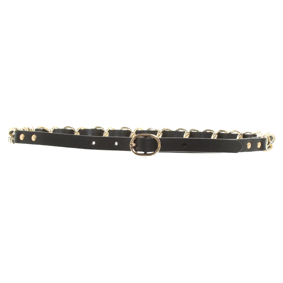 Stefanel Leather belt with chain