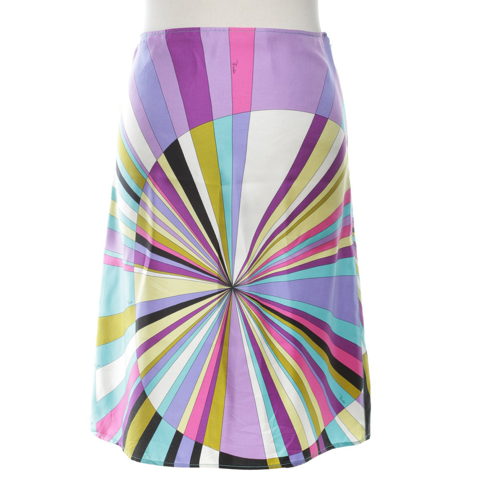Emilio Pucci Multi-colored silk skirt