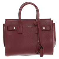 Saint Laurent Sac de Jour Nano Leer in Bordeaux