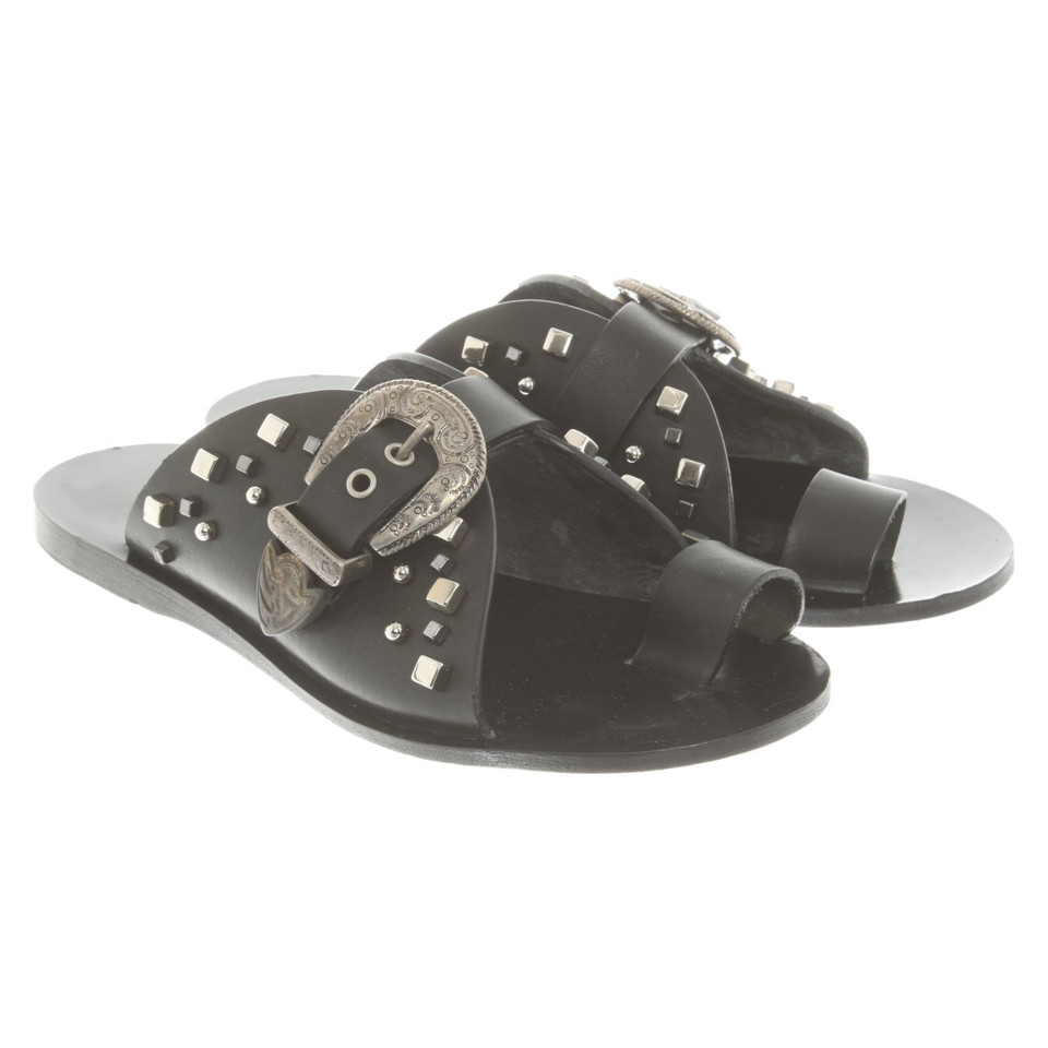 High Use Sandals Leather in Black