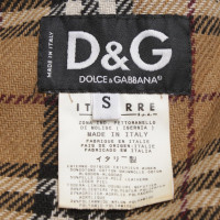 D&G Leather jacket in ocher / blue