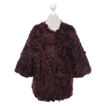 Stefanel Jacket/Coat Fur in Bordeaux
