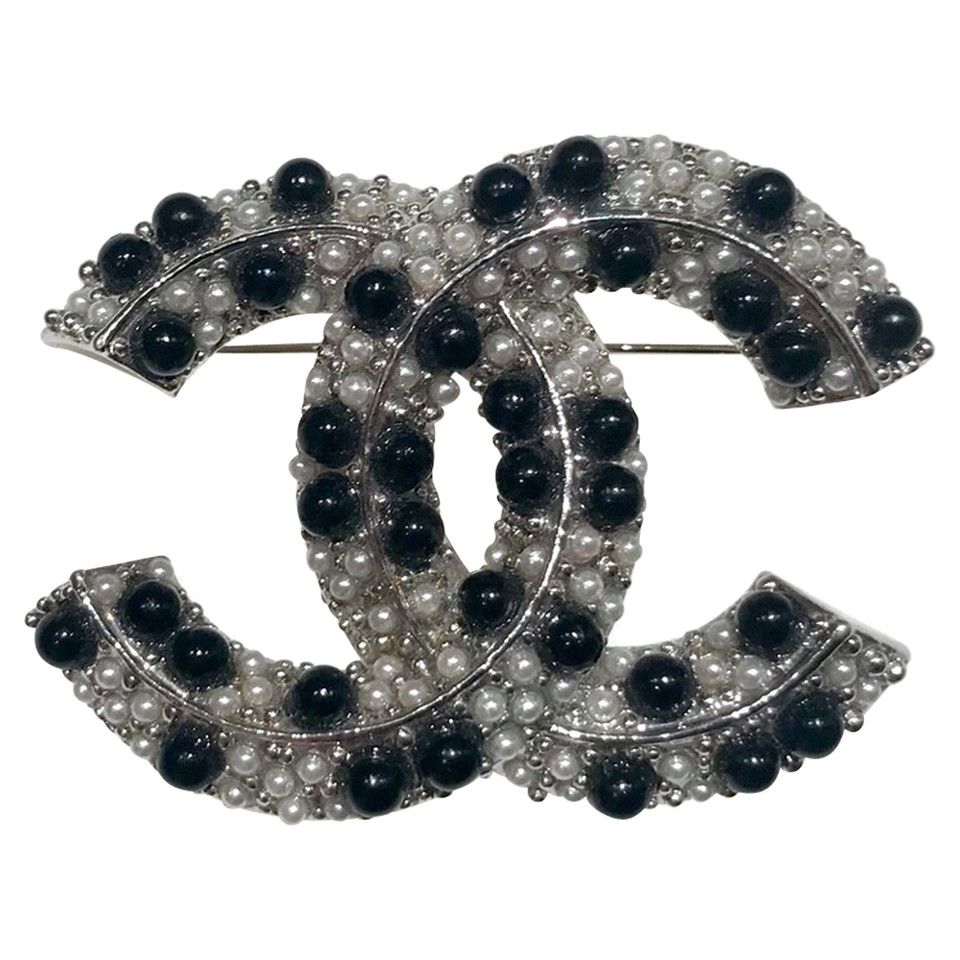 Chanel Logo broche met parels