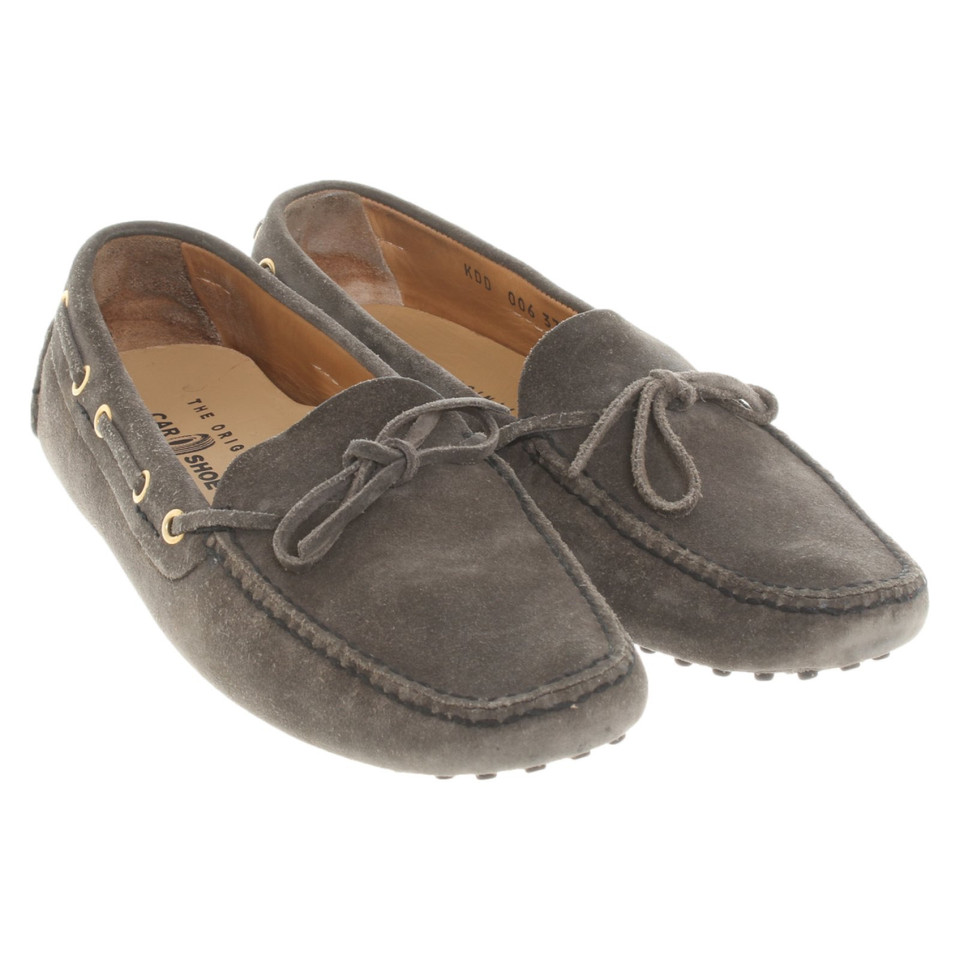 Car Shoe Mocassini/Ballerine in Pelle scamosciata in Grigio