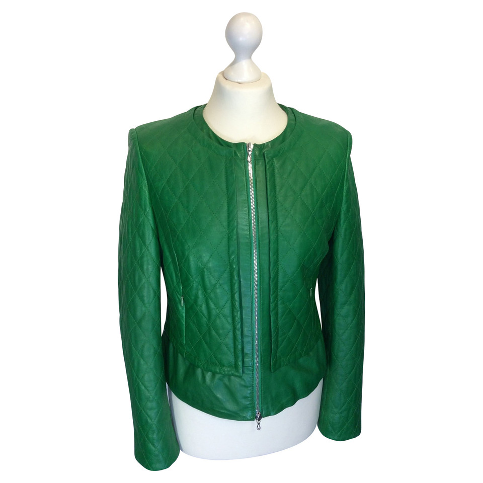 St. Emile Quilted leather jacket in green