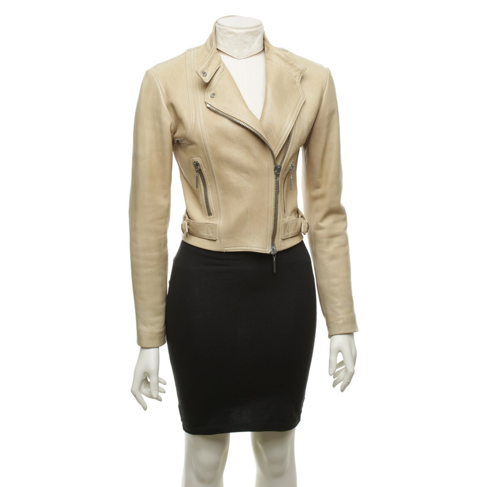 Plein Sud Leather jacket in beige