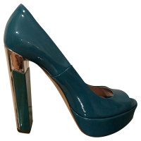 Miu Miu Sandales en Cuir verni en Turquoise