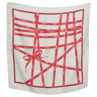 Hermès Zijden sjaal in wit/rood