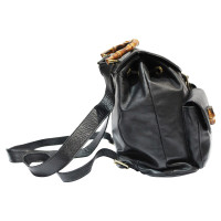 Gucci Bamboo Backpack aus Leder in Schwarz