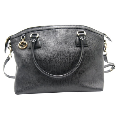 Gucci GG Charm Dome Bag Leather in Black