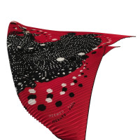 Hermès Red Sciarpa plisse stampata