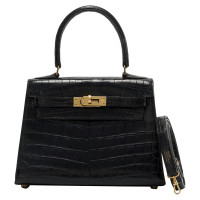 Hermès Kelly Bag 20 Leer in Zwart