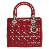 Christian Dior Lady Dior Medium aus Lackleder in Rot