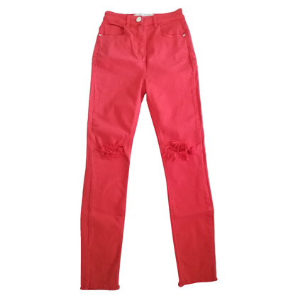 Elisabetta Franchi Paio di Pantaloni in Cotone in Rosso