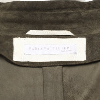 Fabiana Filippi Giacca/Cappotto in Pelle scamosciata in Verde