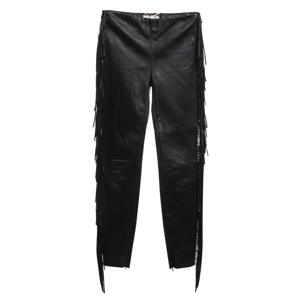 Saint Laurent Leren broek in zwart