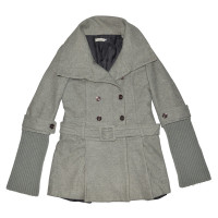 Pinko Grey Double Breasted Coat with Belt