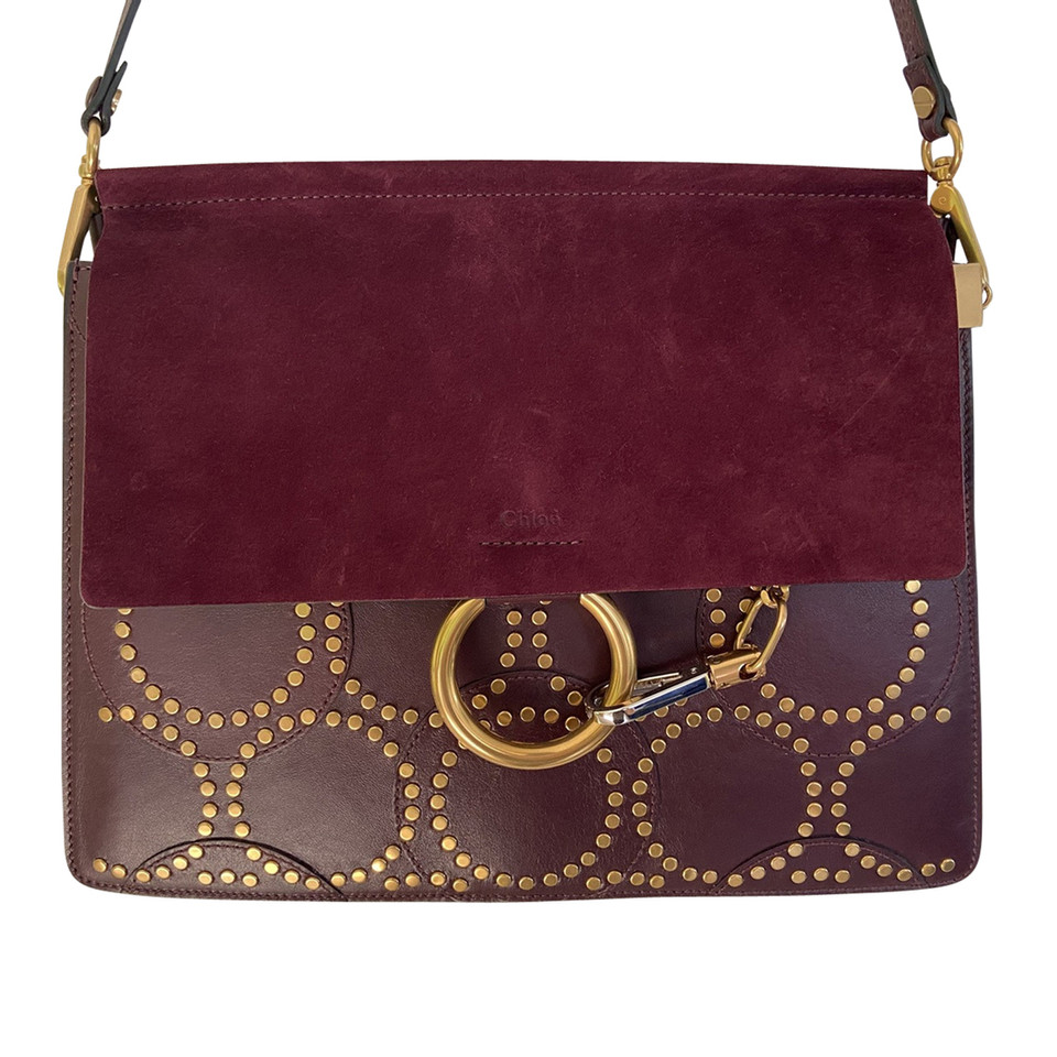 Chloé Faye Bag aus Leder in Bordeaux