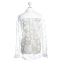 Carven Semitransparente Bluse in Weiß