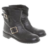 Jimmy Choo Stiefel aus Leder in Schwarz