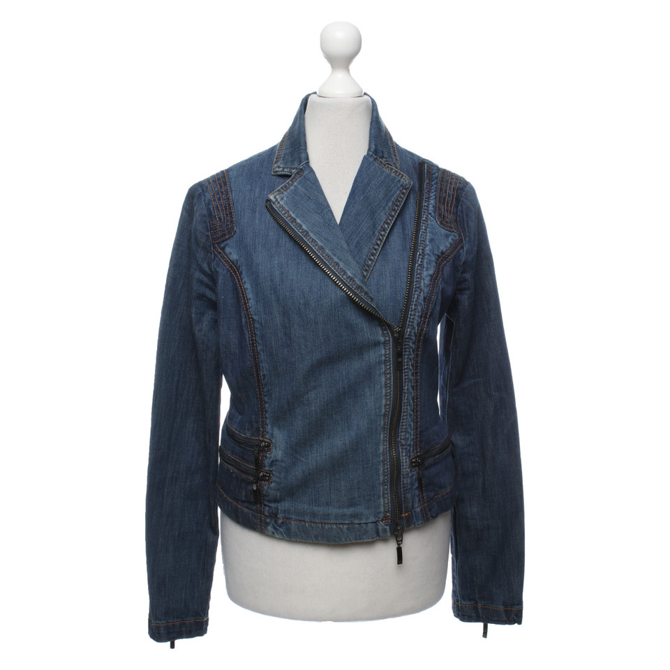 Stefanel Jacke/Mantel aus Baumwolle in Blau