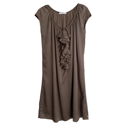 Aglini Dress Silk in Taupe