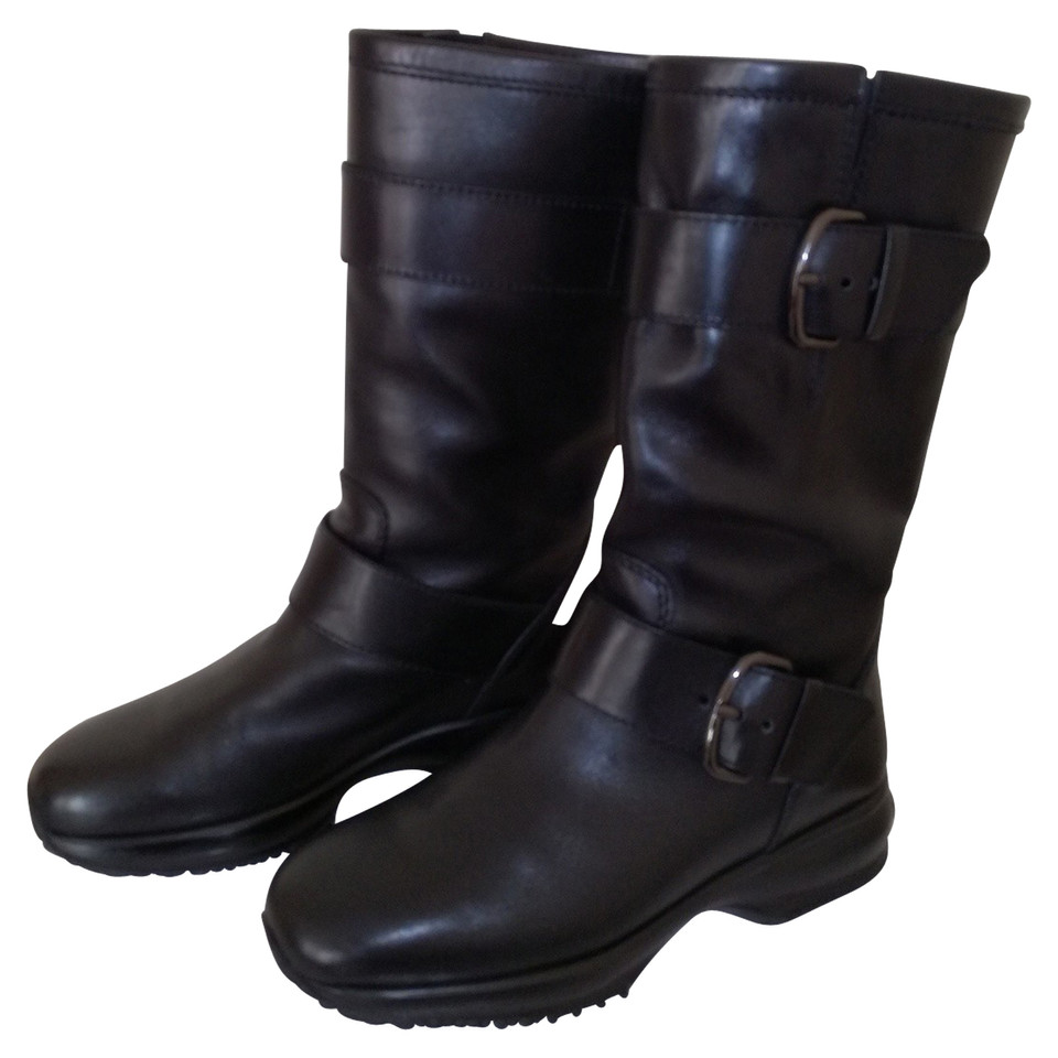 Hogan Boots in black leather