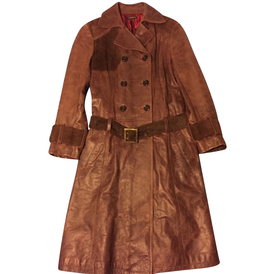 Garrett Leight Veste/Manteau en Cuir en Marron