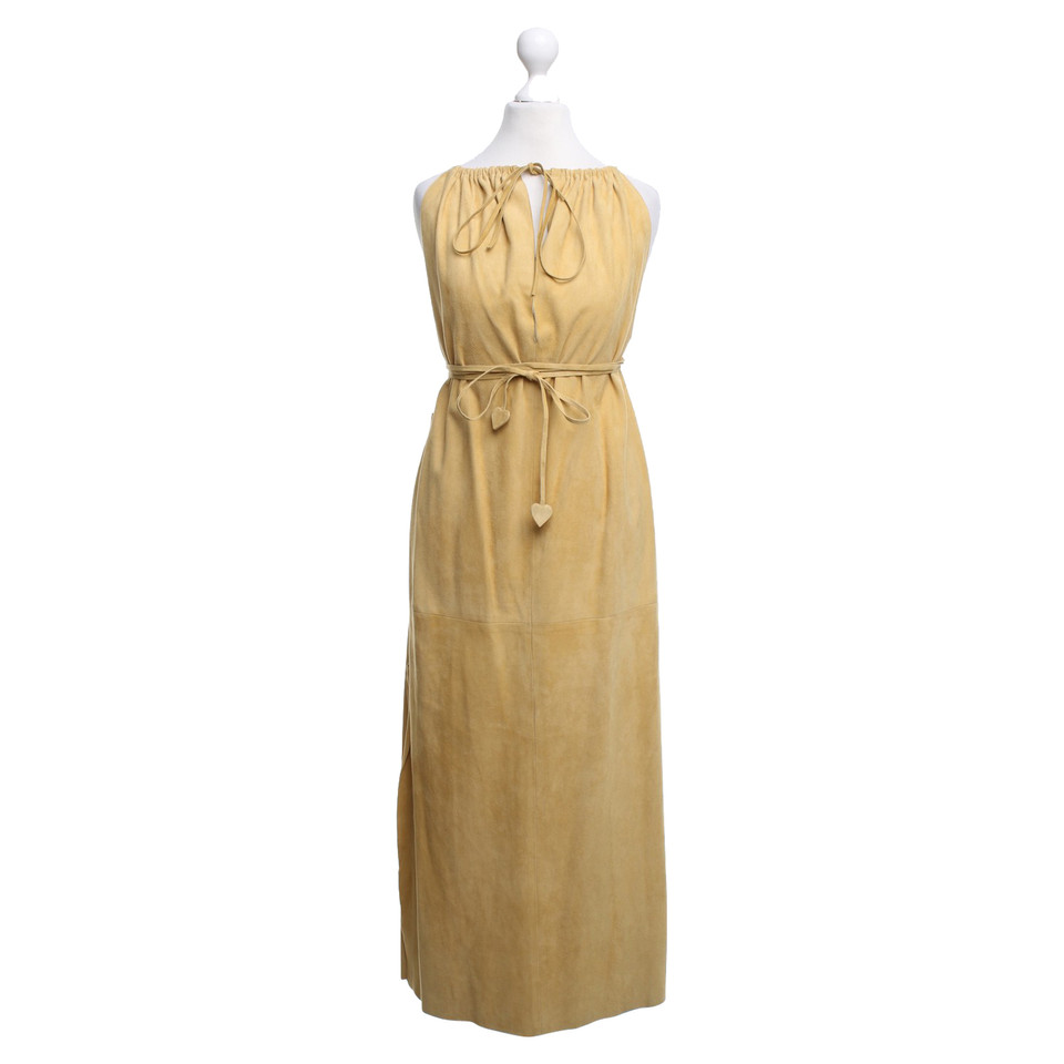 Gucci Wild leather dress in mustard yellow