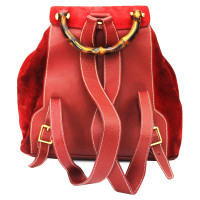 Gucci Bamboo Backpack Suède in Rood