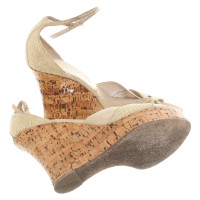 Christian Dior Wedges Leather in Beige