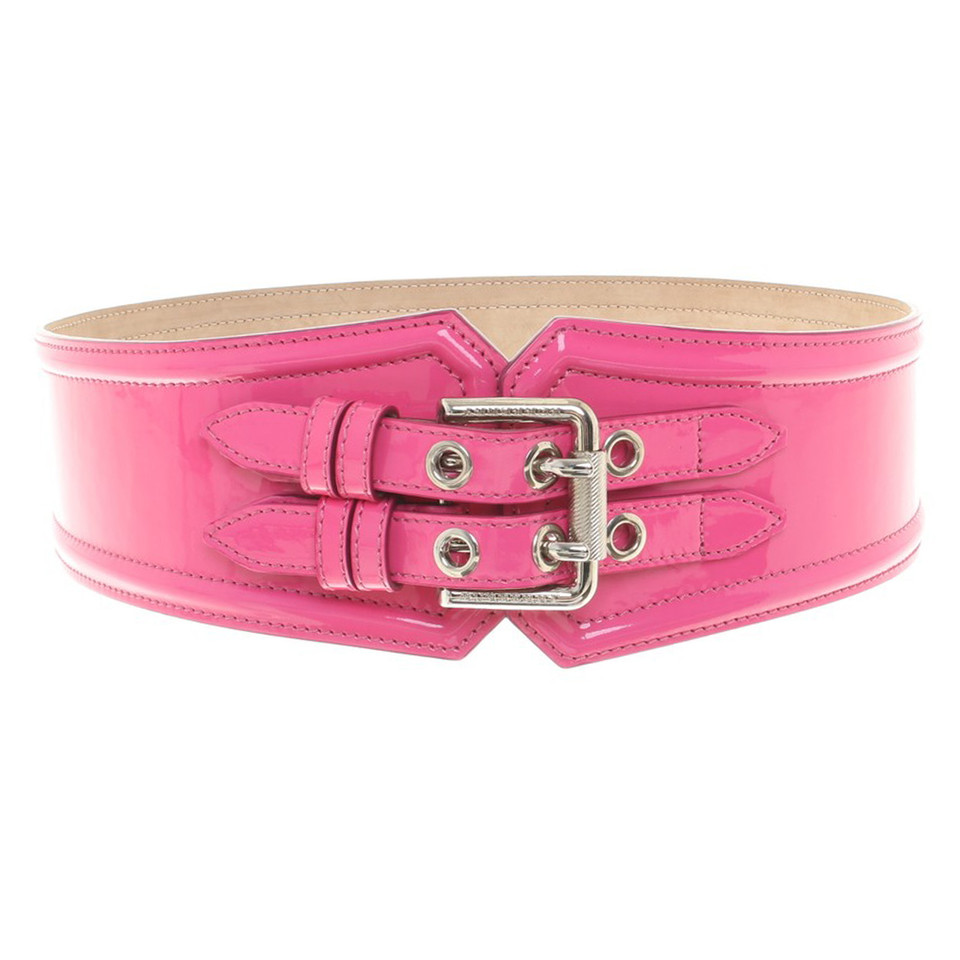 Burberry Patent leather belt in Pink