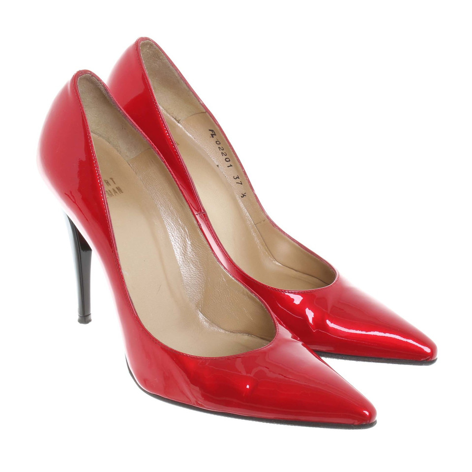 Stuart Weitzman Pumps aus rotem Lackleder