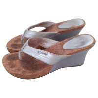 Dkny Slipper/Ballerinas aus Leder in Silbern