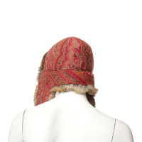 Etro Cappello di pelliccia con reticolo di Paisley