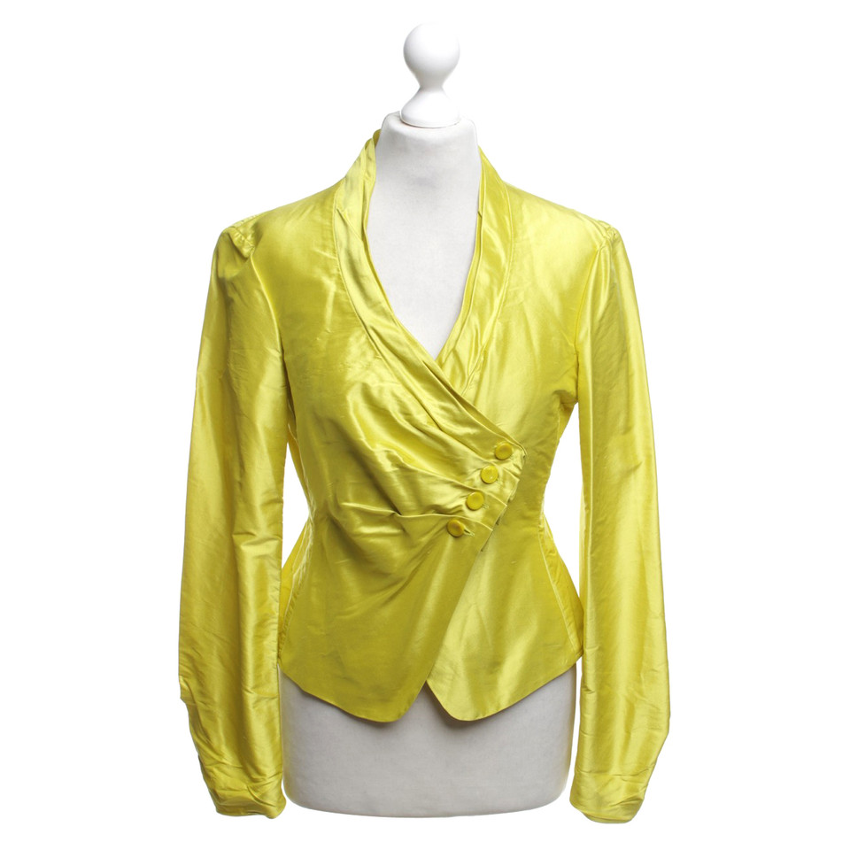Armani Collezioni Silk Blazer in yellow