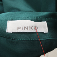 Pinko zijden jurk in groen / blauw