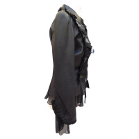 Jitrois Leather jacket with silk ruffles