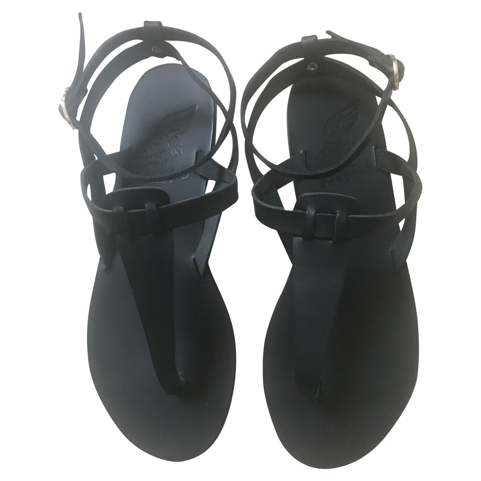 Ancient Greek Sandals Sandales en Cuir en Noir