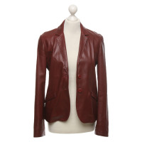 Bally Jacket/Coat Leather in Bordeaux