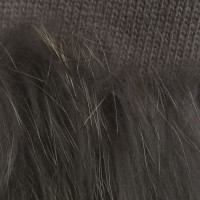 Dorothee Schumacher Grey Cardigan with rabbit fur trim