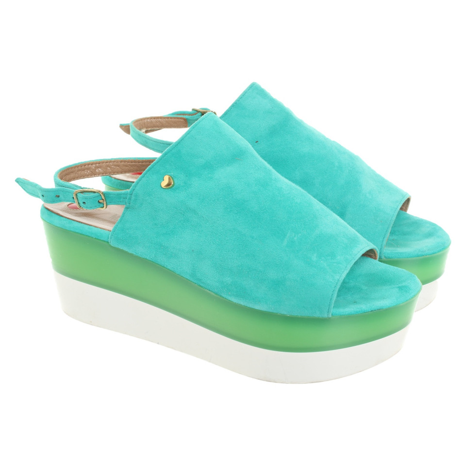 Moschino Love Sandals Suede in Green