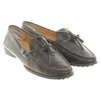 Tod's Chaussons/Ballerines en Cuir en Marron