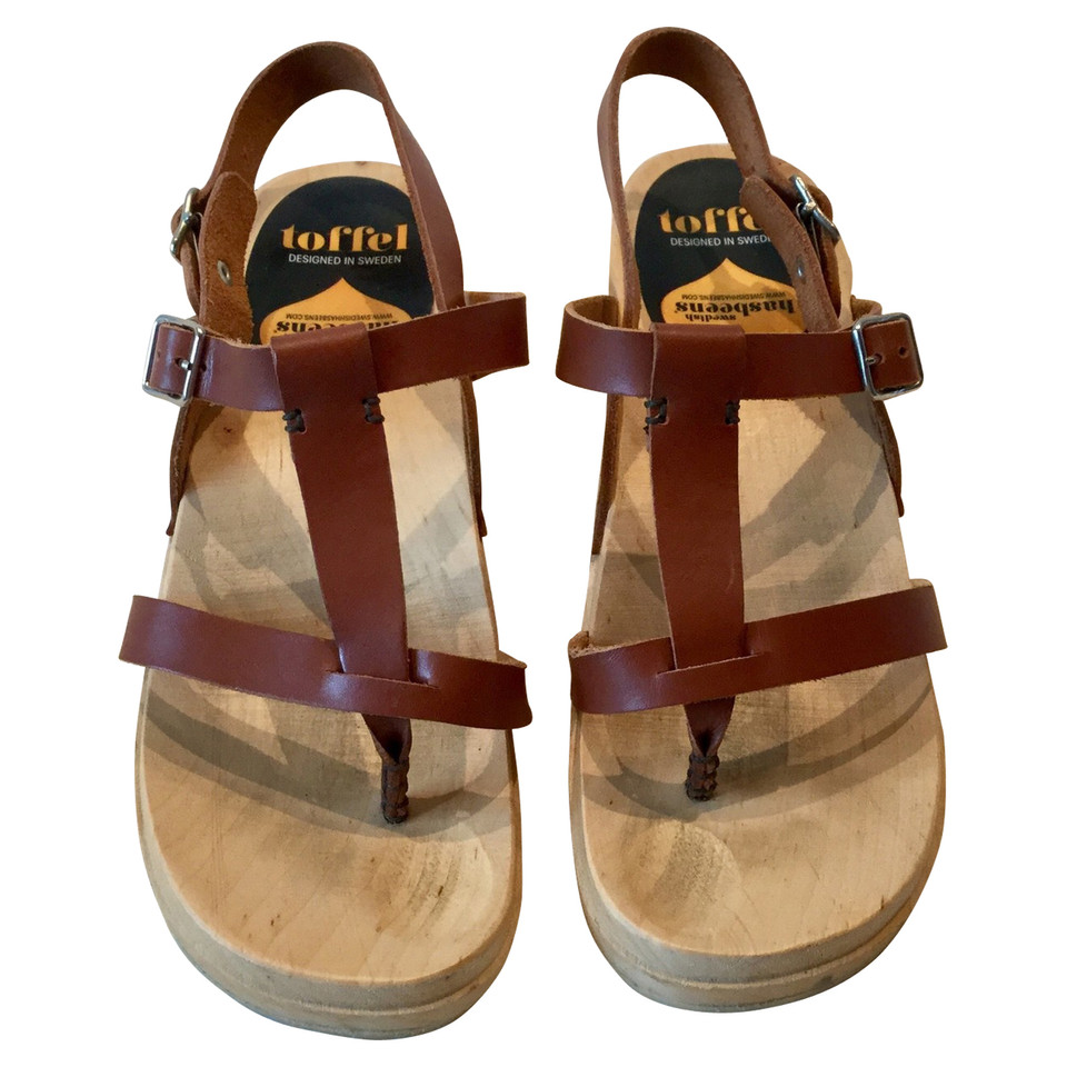 Swedish Hasbeens Sandals Leather in Brown