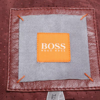 Boss Orange Leren jas in Bordeaux