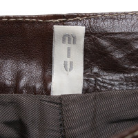 Miu Miu Trousers Leather in Brown