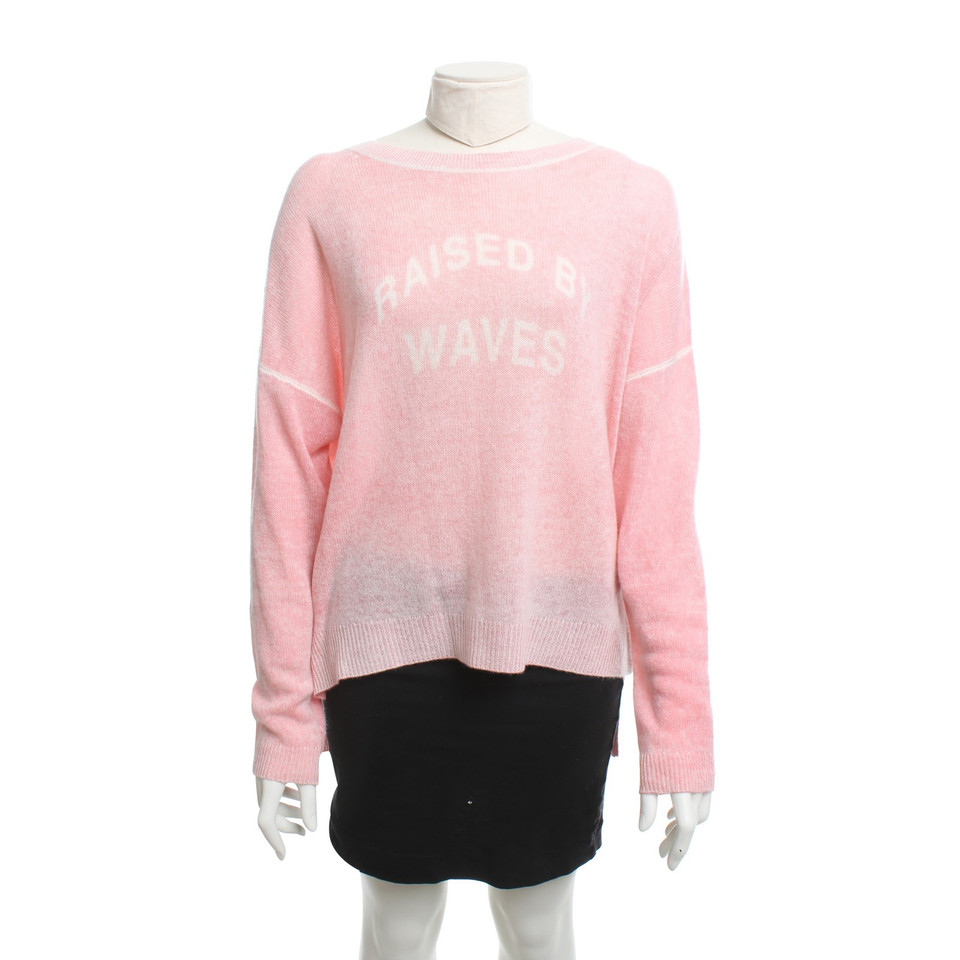 360 Sweater Kasjmier truien in roze / creme