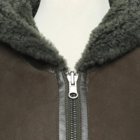 Arma Giacca/Cappotto in Pelle in Verde oliva